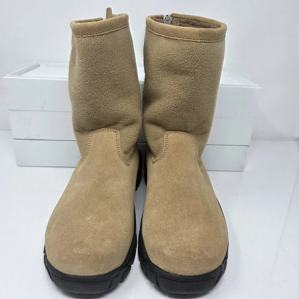 Lands End Girls Tan Suede Fleece Lined Winter Boots Size 3 (Fits Womens 4.5 – 5)